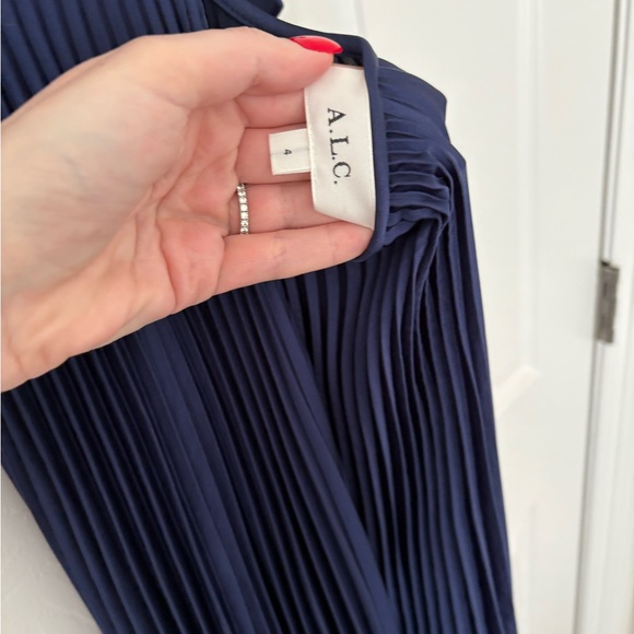 ALC Aires Navy Blue Pleated Maxi Dress - Picture 5 of 7